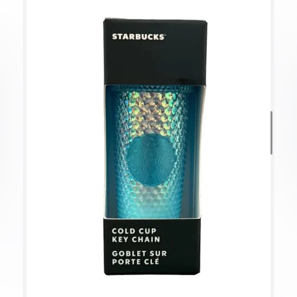 NWT Starbucks 2023 Release Studded Cold Cup BLUE Ombre GRADIENT Key Chain